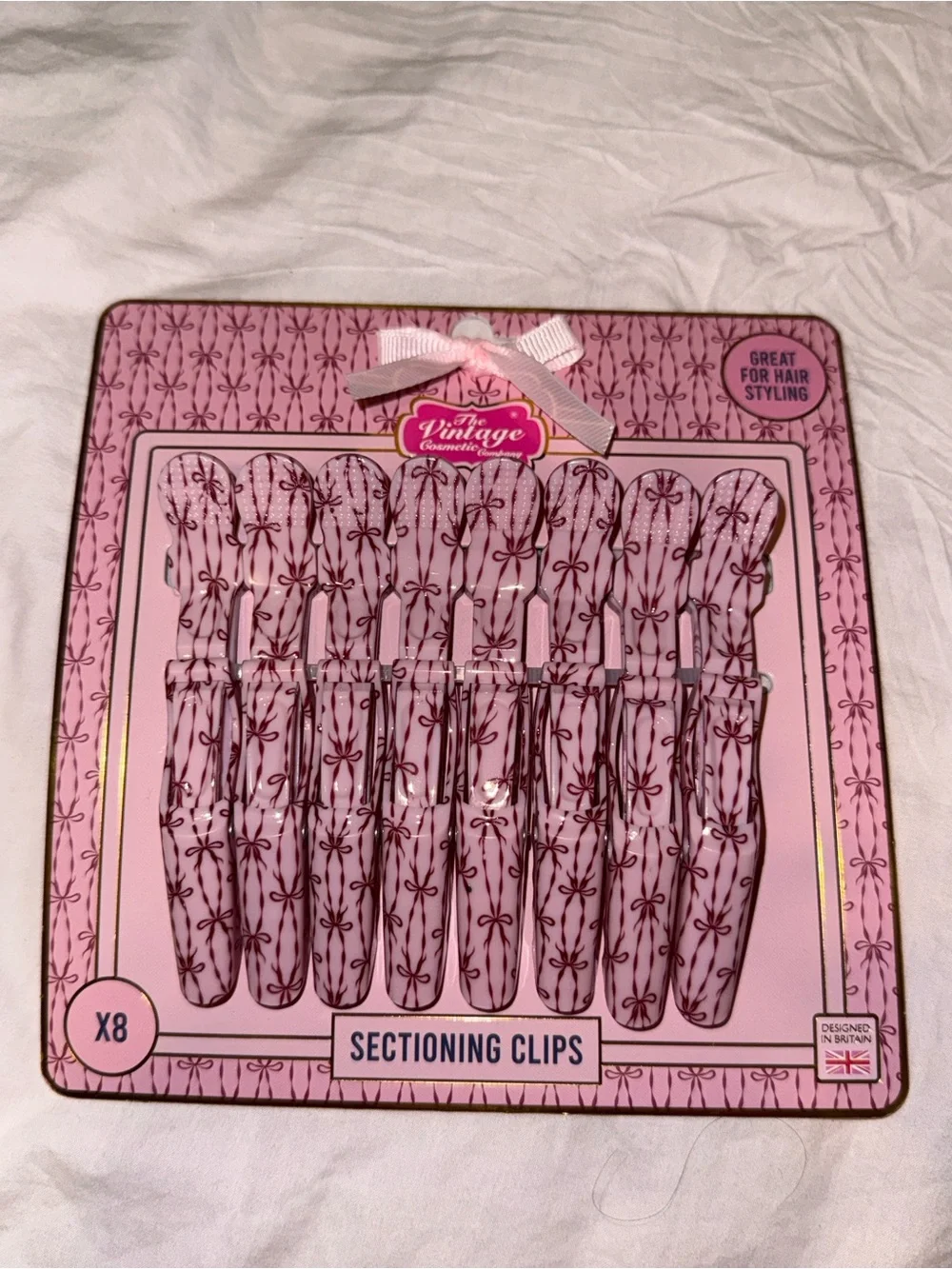 Pink Sectioning Hair Clips - Pack of 8